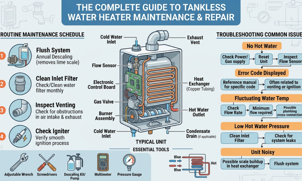 The Complete Guide to Maintaining and Fixing Modern Tankless Water Heating Systems
