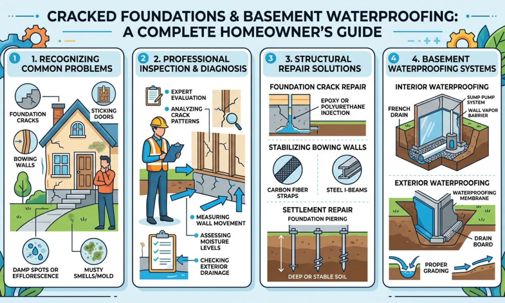 Cracked Foundations and Basement Waterproofing Services: A Complete Homeowner’s Guide