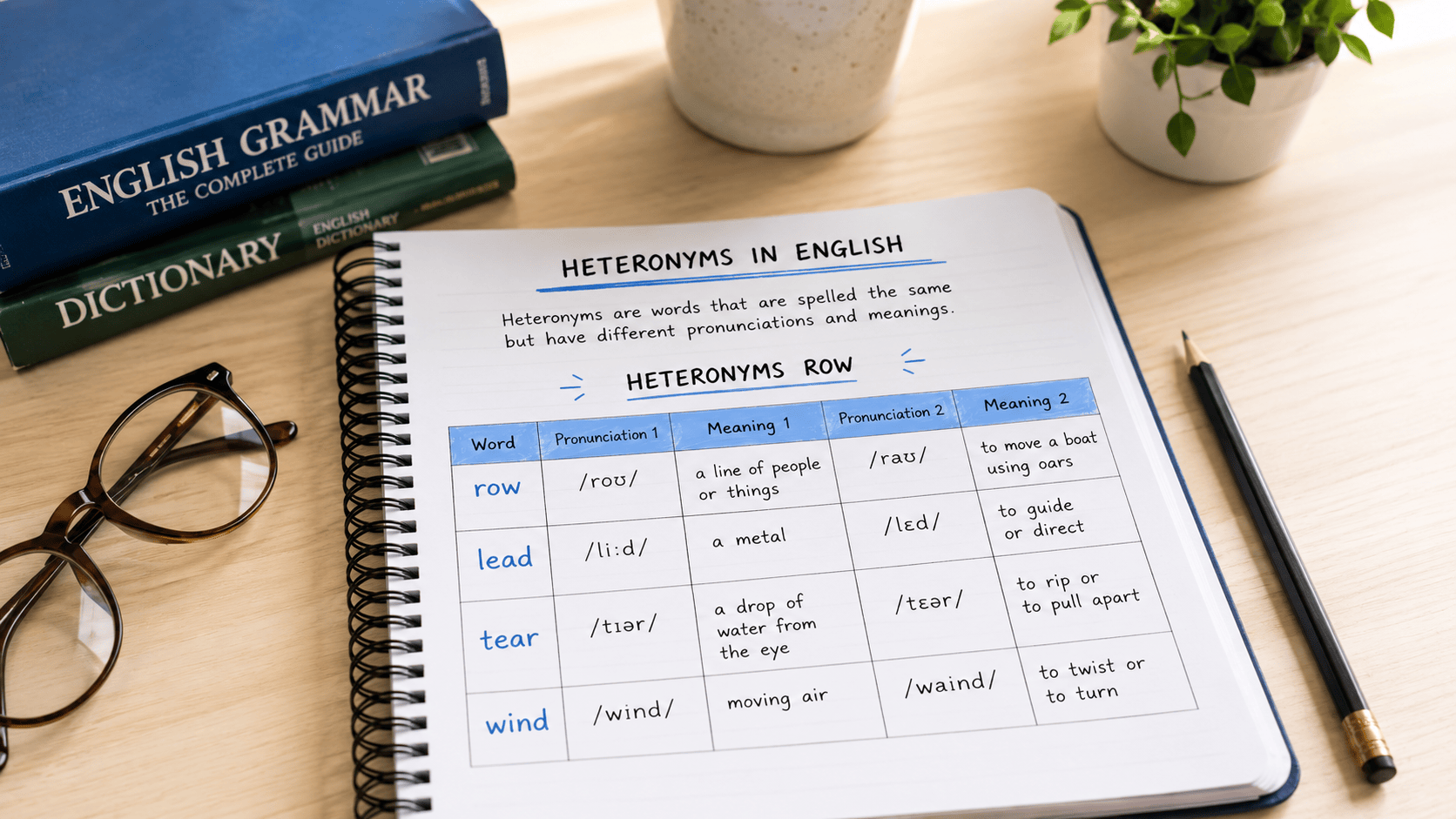 heteronyms row