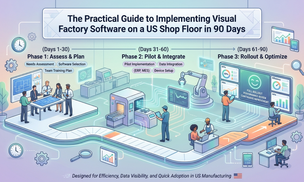 The Practical Guide to Implementing Visual Factory Software on a US Shop Floor in 90 Days